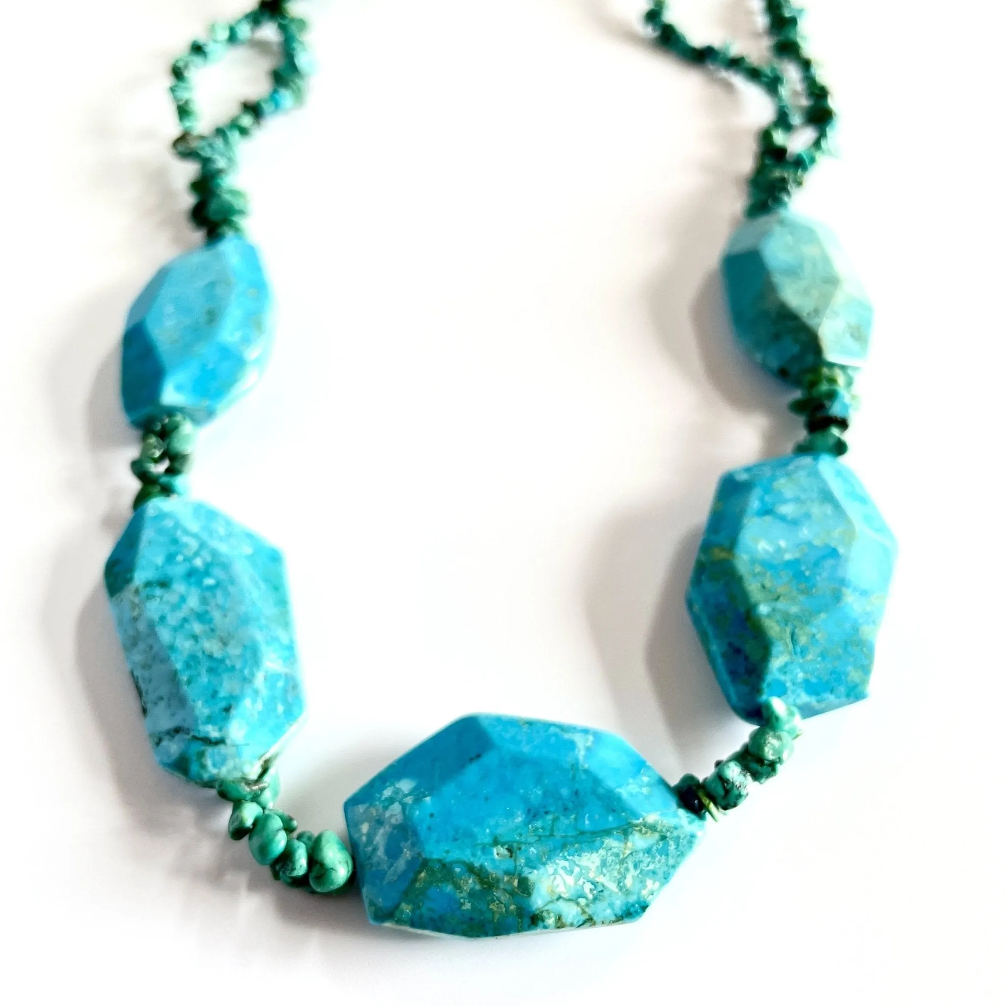 Flowers of Blue Turquoise and Jasper Necklace