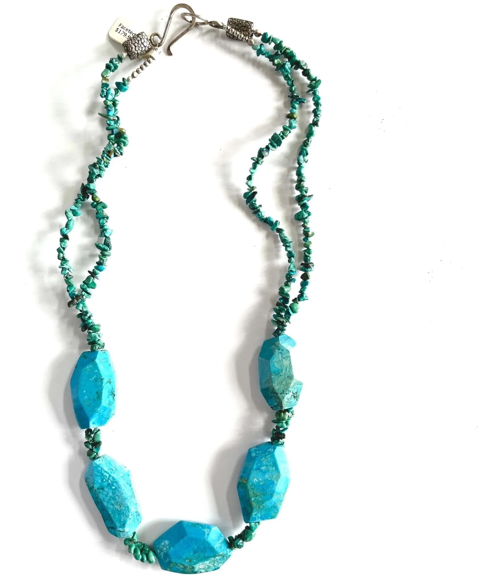 Flowers of Blue Turquoise and Jasper Necklace