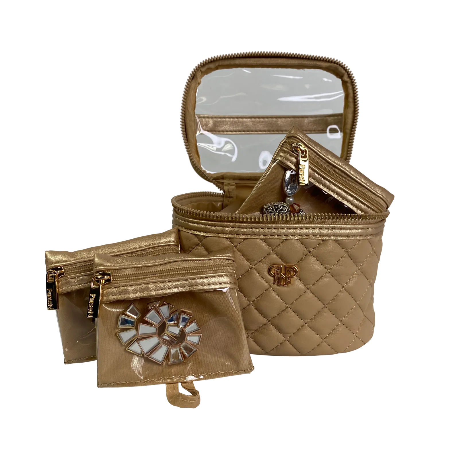 Getaway Jewelry Case - Nude & Gold