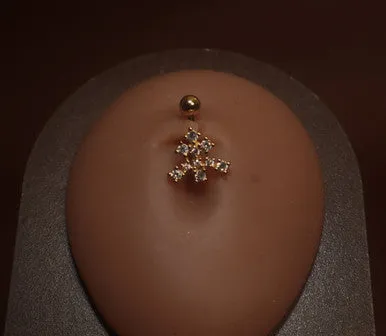 Gold Blaze Navel Belly Button Ring Piercing Jewelry