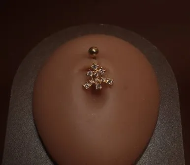 Gold Blaze Navel Belly Button Ring Piercing Jewelry