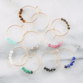 Gold Filled 25mm Gemstone Hoops