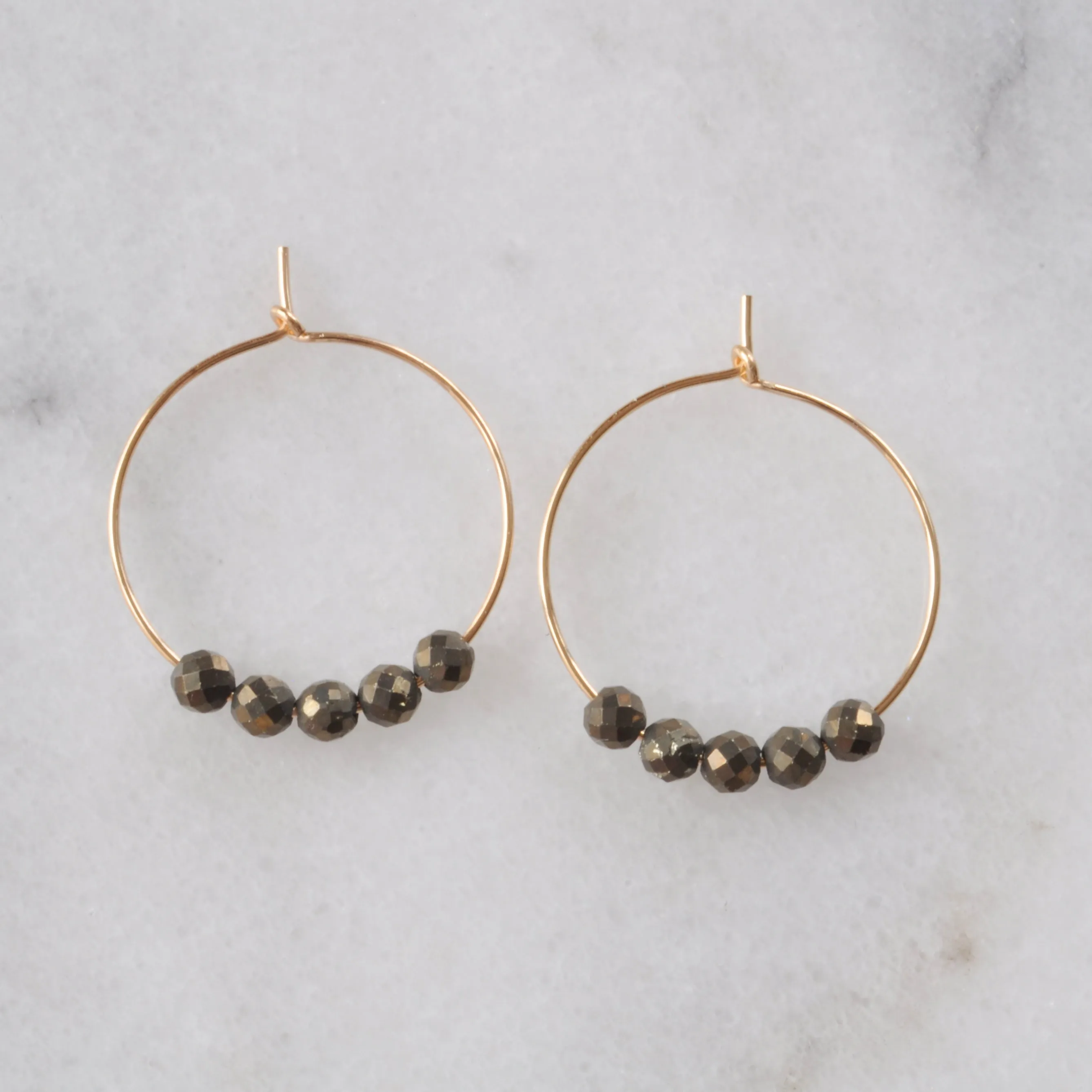 Gold Filled 25mm Gemstone Hoops