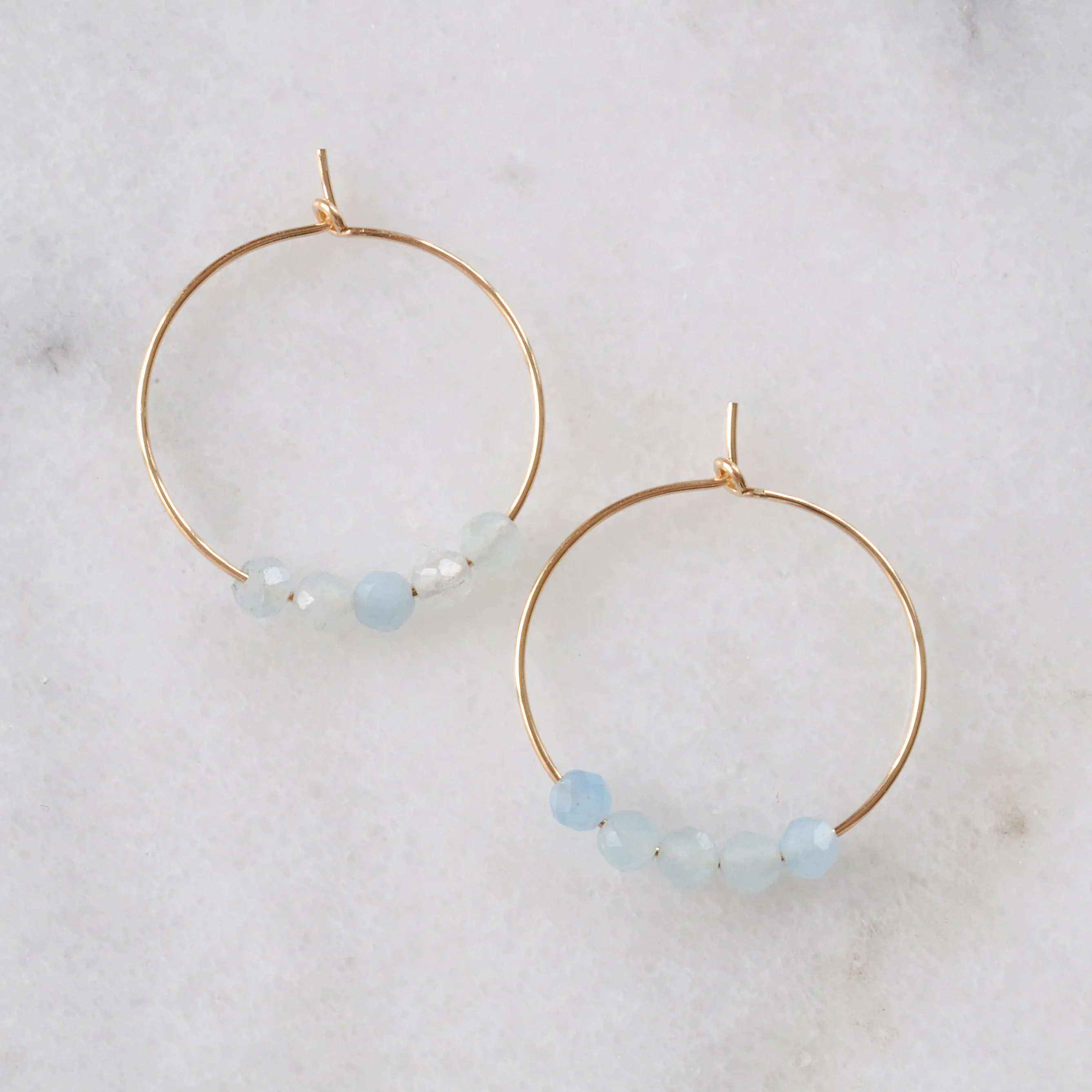 Gold Filled 25mm Gemstone Hoops