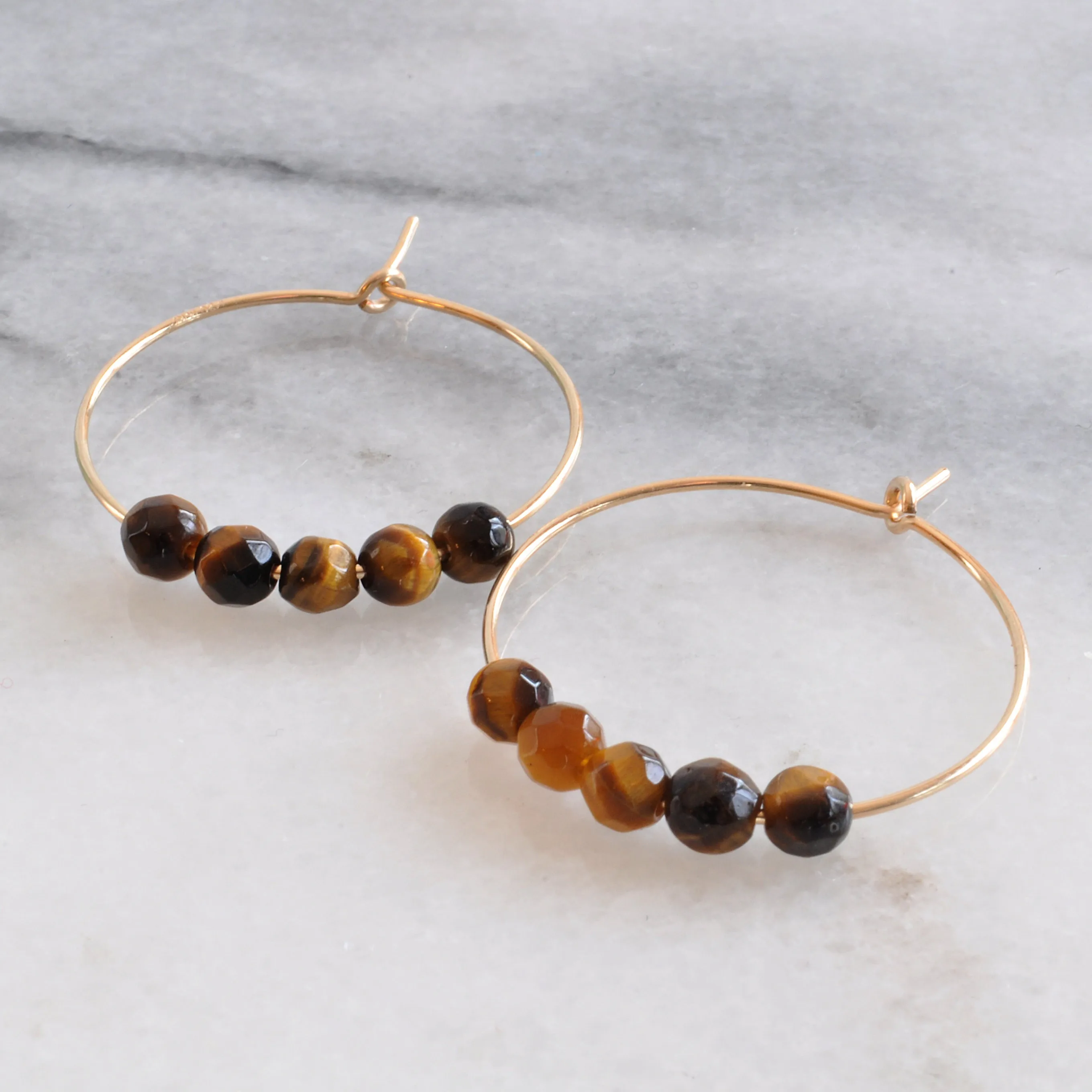 Gold Filled 25mm Gemstone Hoops