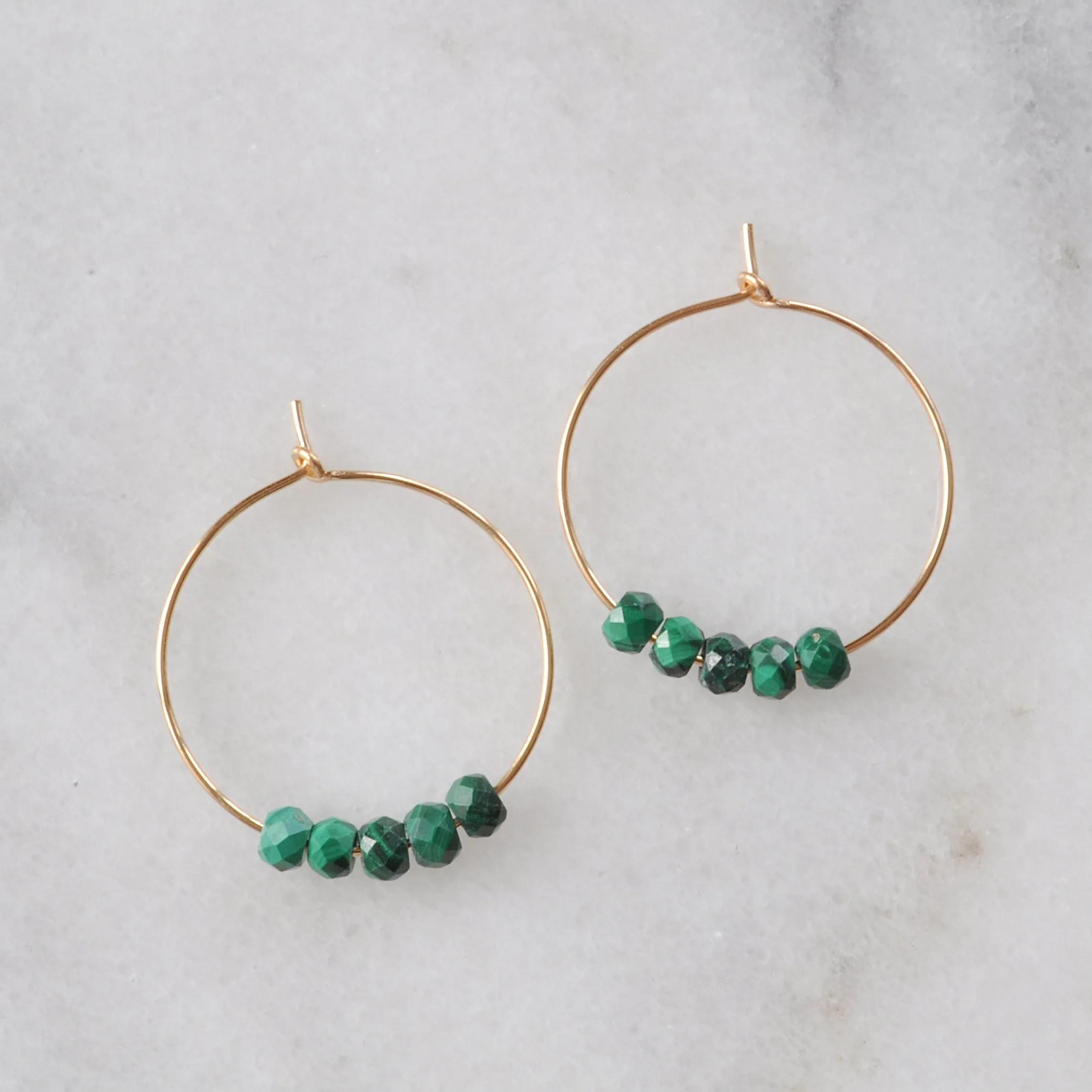 Gold Filled 25mm Gemstone Hoops