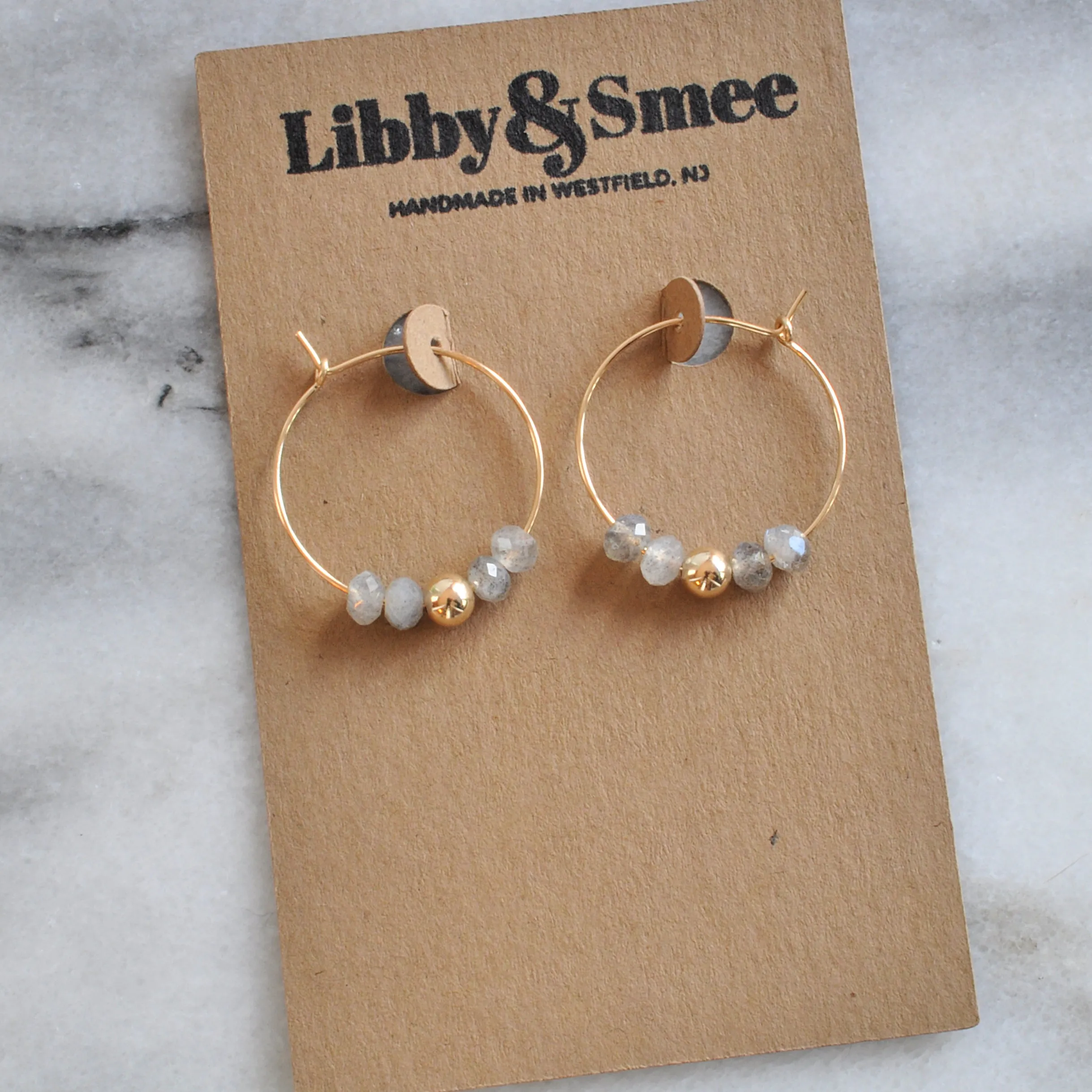 Gold Filled 25mm Gemstone Hoops