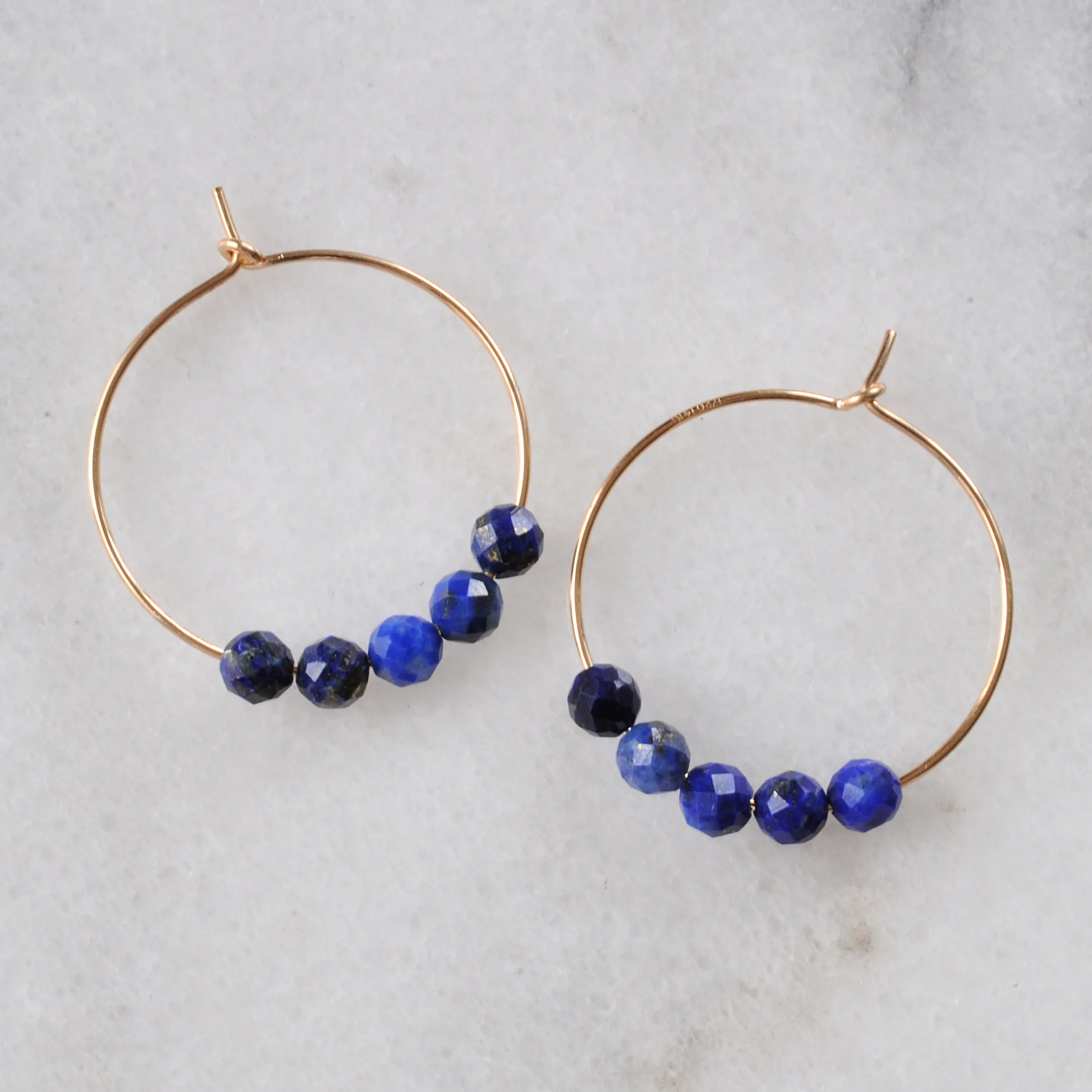 Gold Filled 25mm Gemstone Hoops