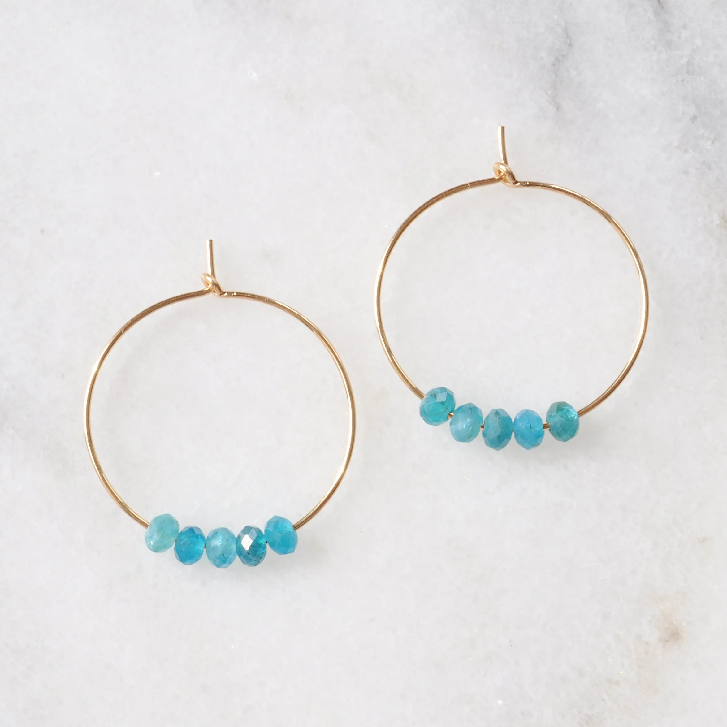 Gold Filled 25mm Gemstone Hoops