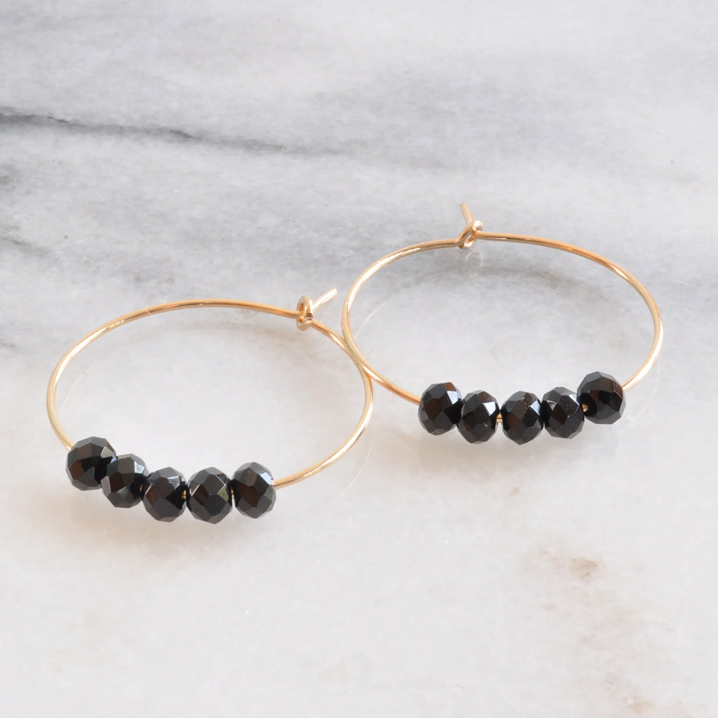 Gold Filled 25mm Gemstone Hoops