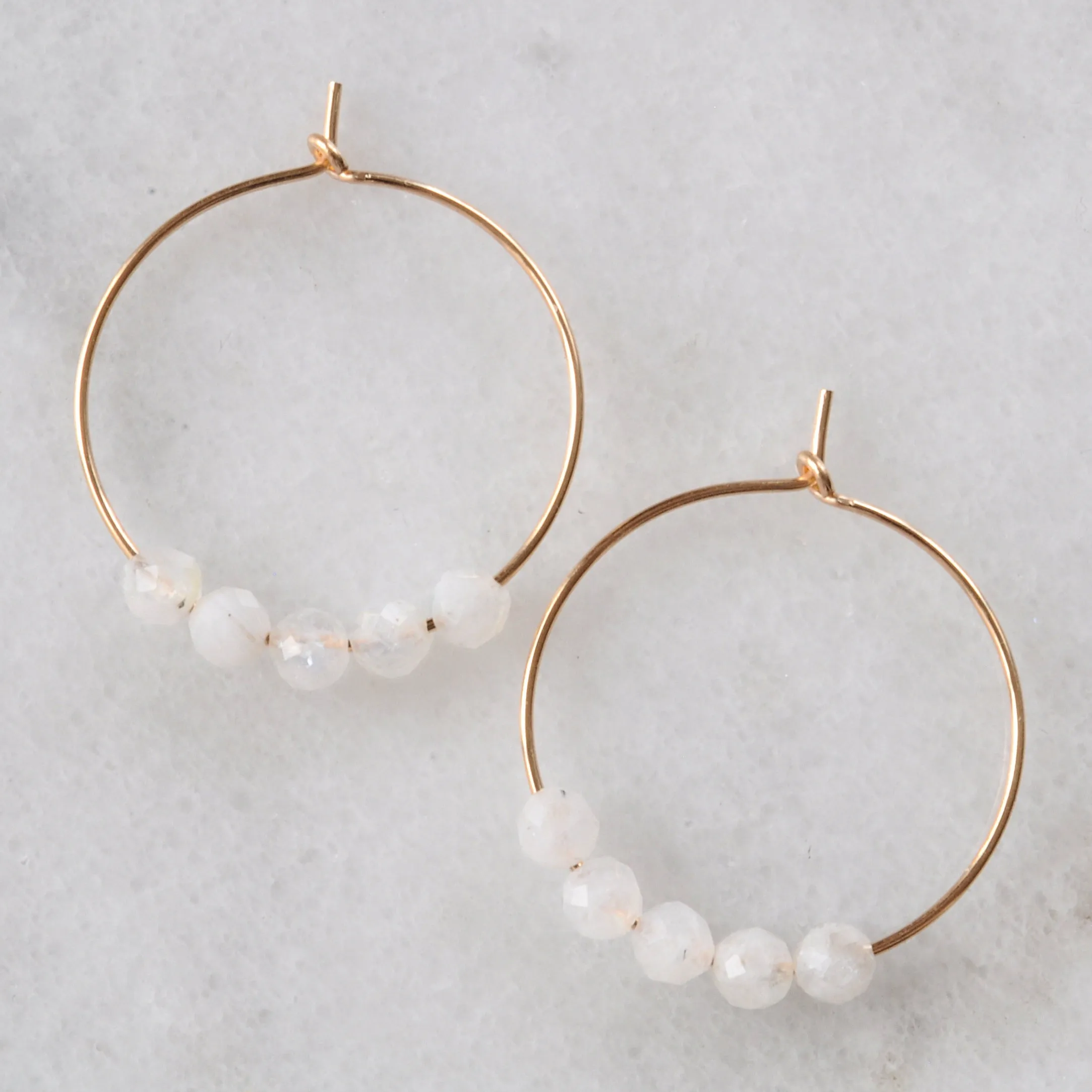 Gold Filled 25mm Gemstone Hoops