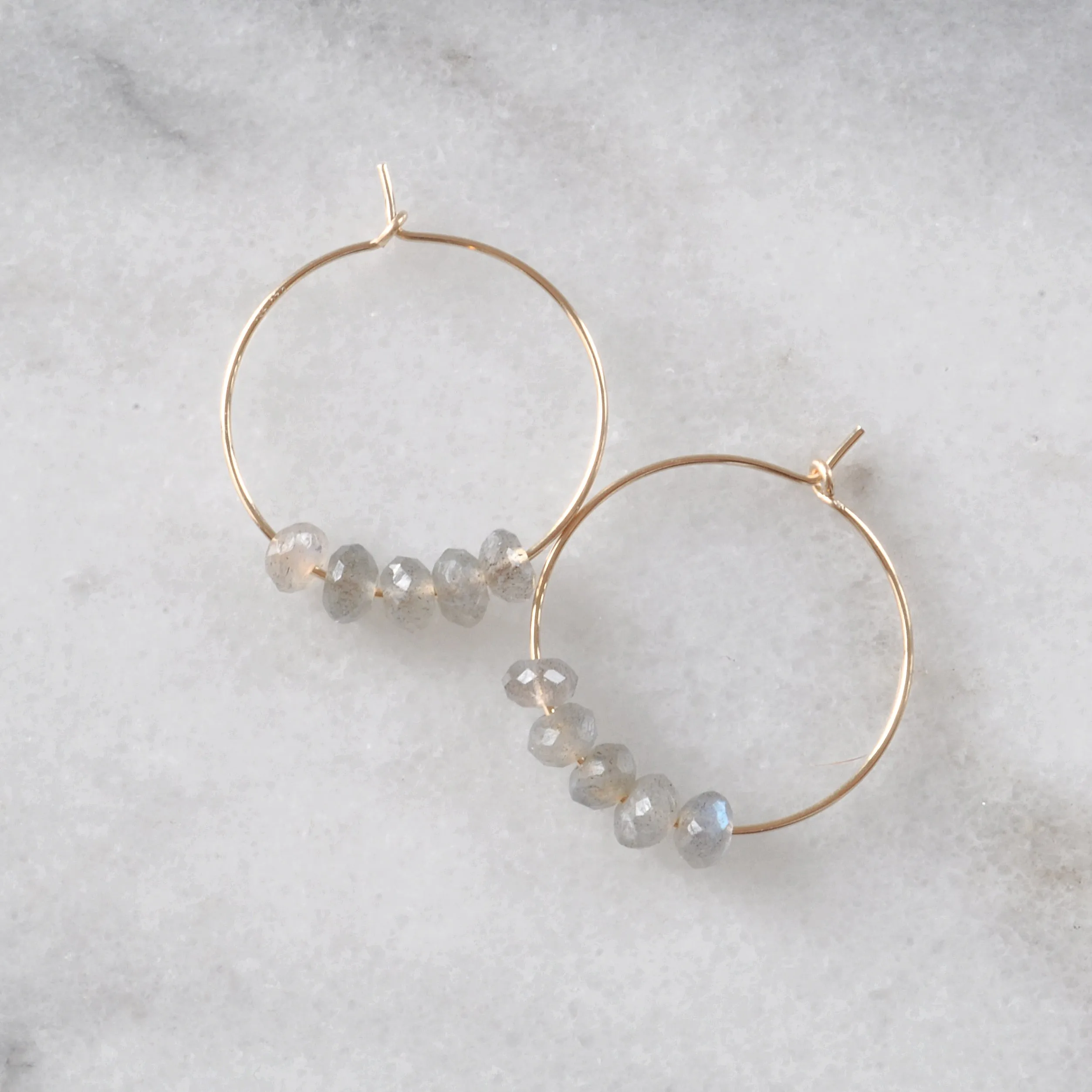 Gold Filled 25mm Gemstone Hoops