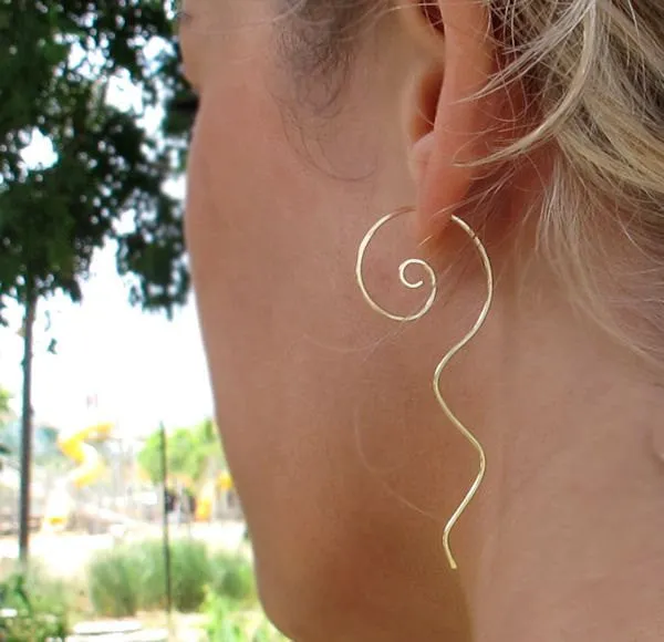 Gold Swirl Earrings - Artisan Jewelry