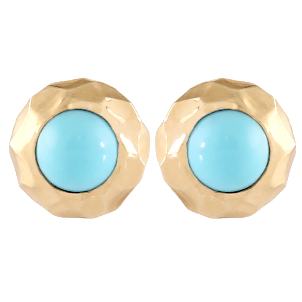 Gold Turquoise Stud Earrings