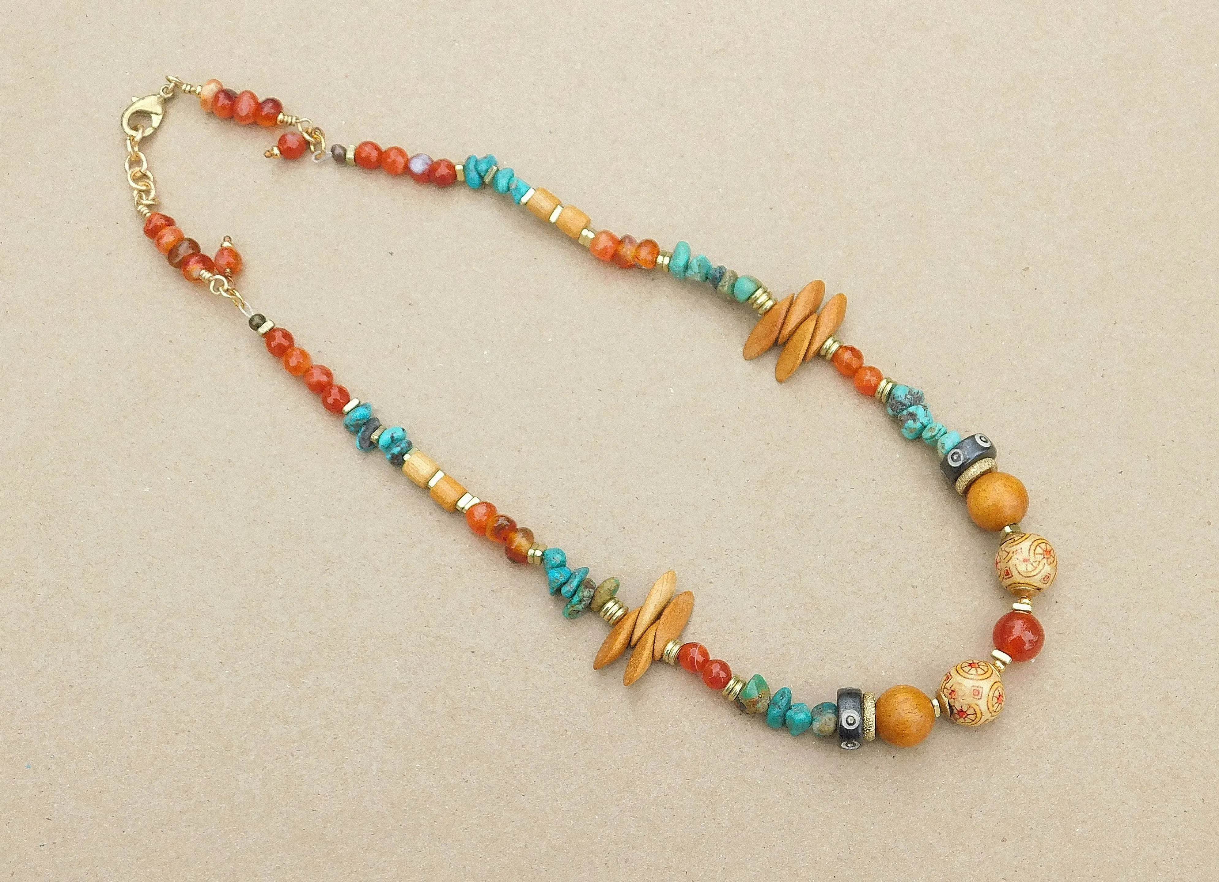 Gorgeous Turquoise and Carnelian Necklace