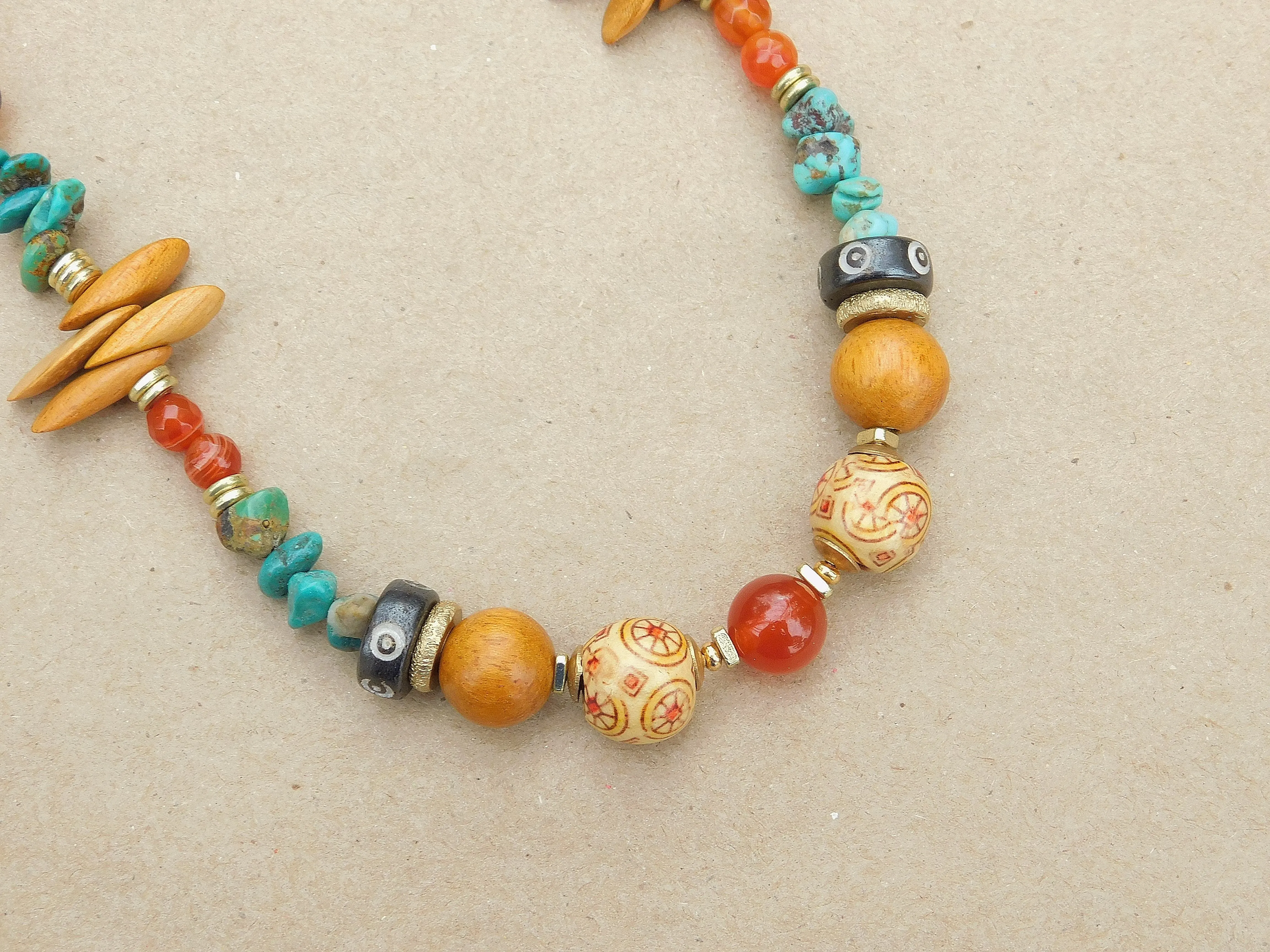 Gorgeous Turquoise and Carnelian Necklace