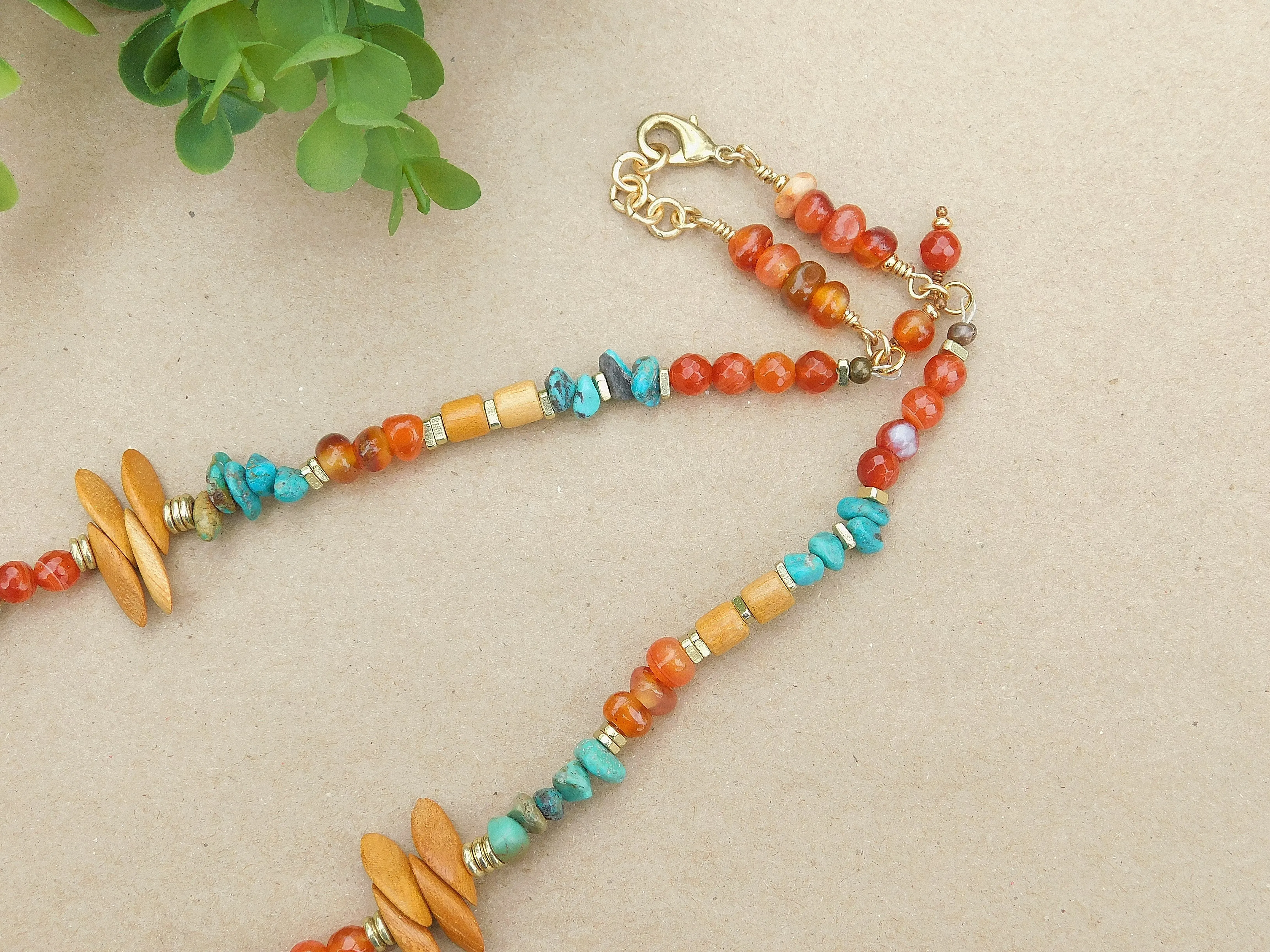 Gorgeous Turquoise and Carnelian Necklace