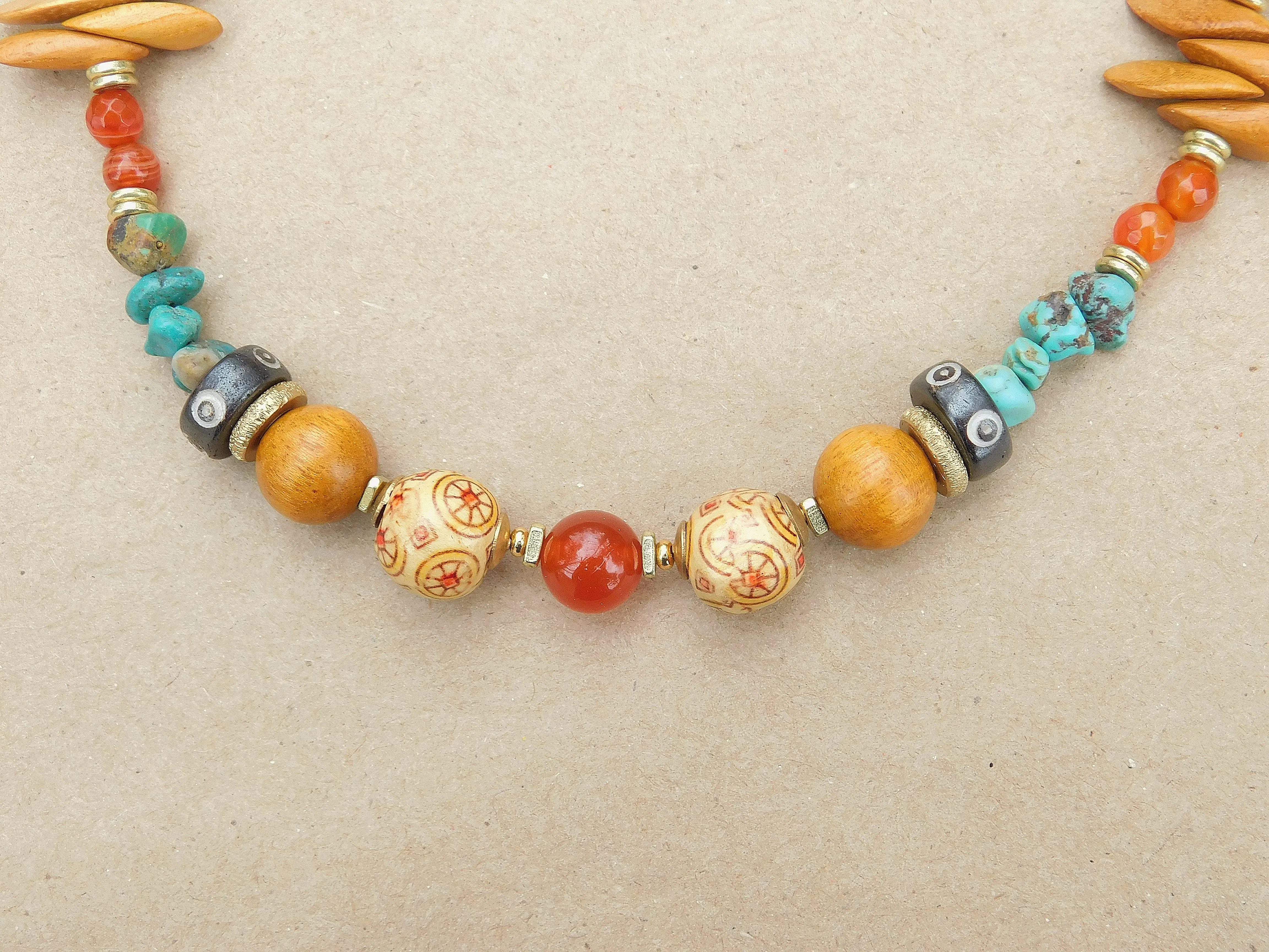 Gorgeous Turquoise and Carnelian Necklace