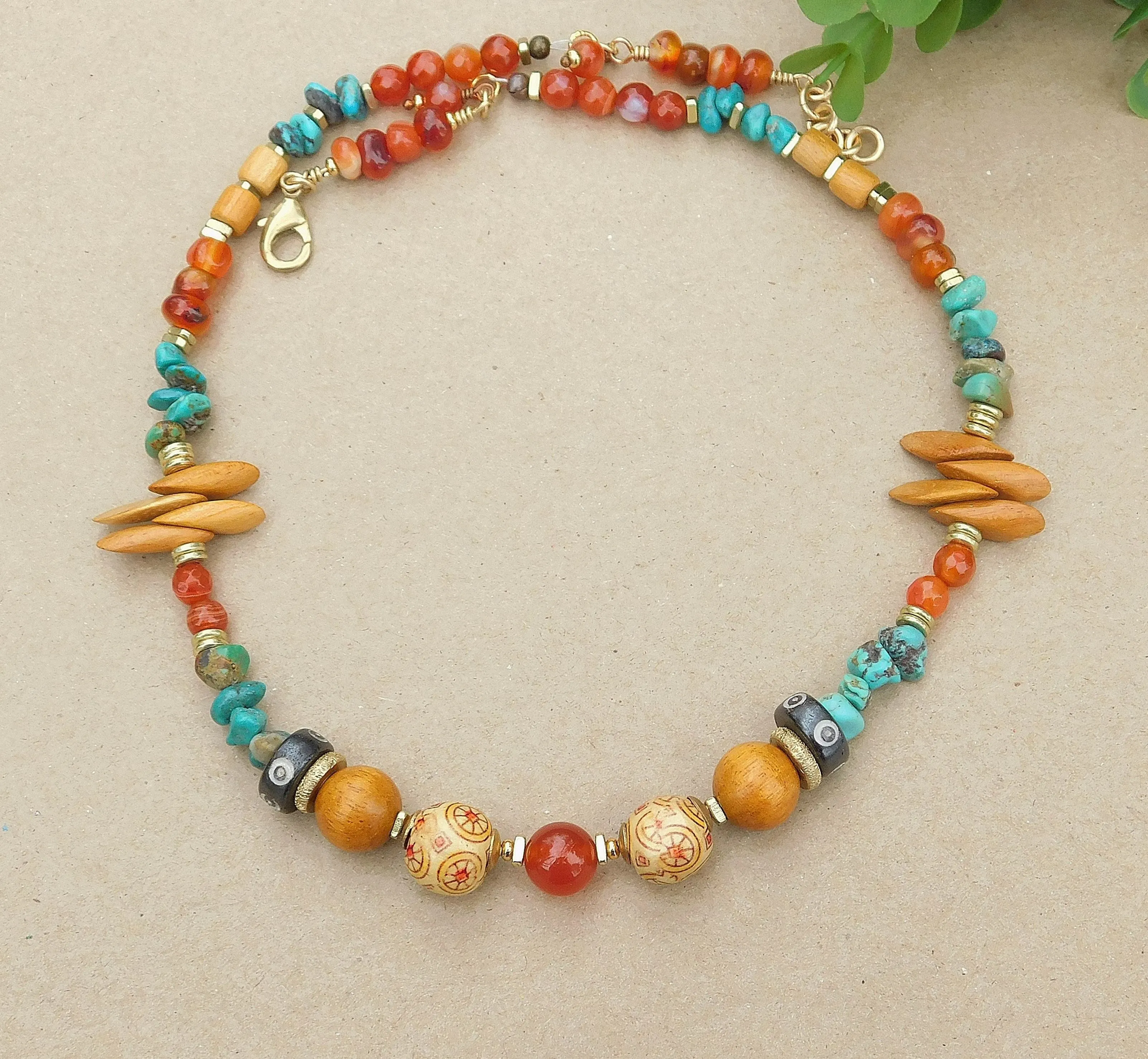 Gorgeous Turquoise and Carnelian Necklace