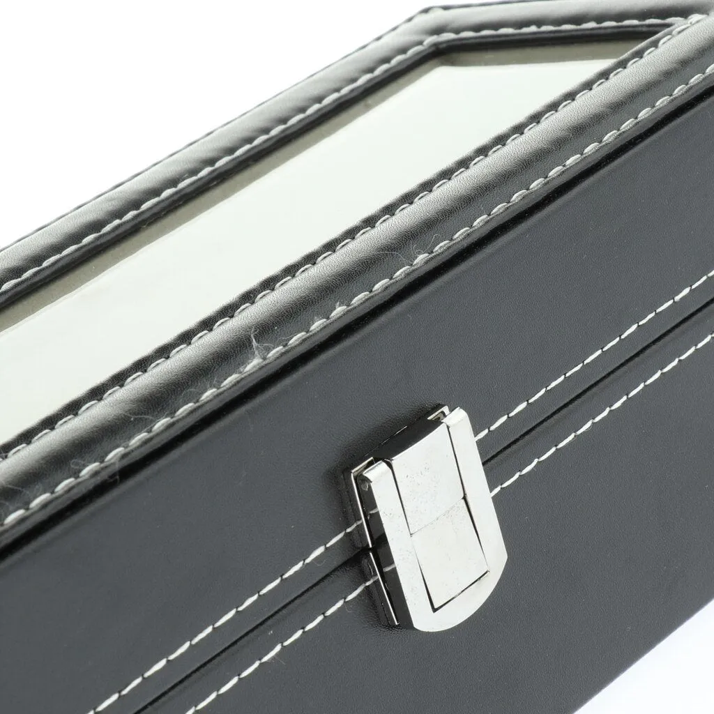 Gray Leather Watch and Jewelry Display Storage Box