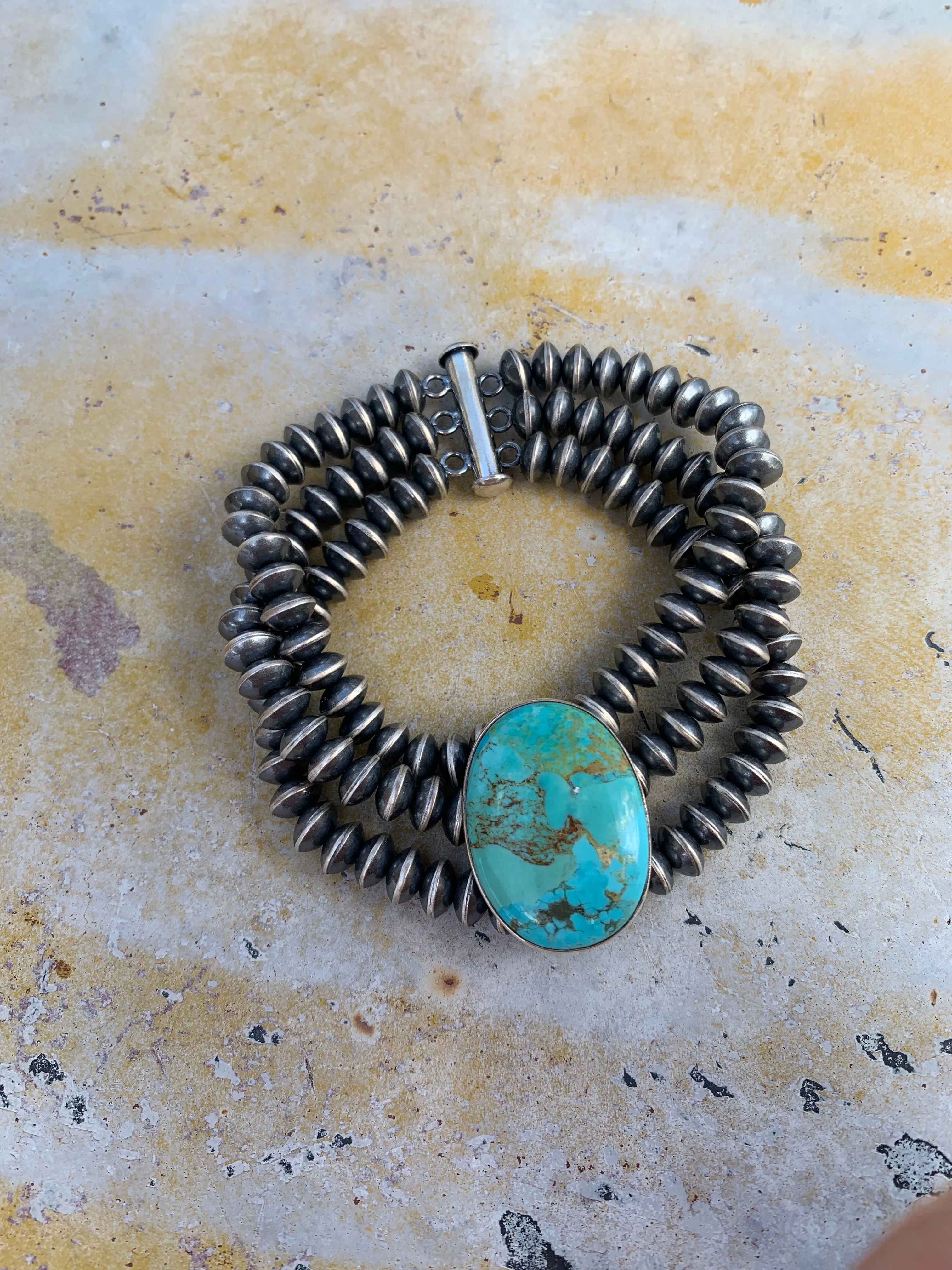 Kingman Turquoise 7 1/2 inch Link bracelet