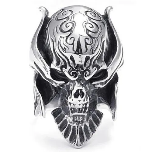 Large Biker Men Gothic Casted Skull Stainless Steel Ring