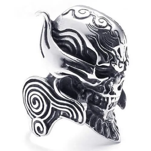 Large Biker Men Gothic Casted Skull Stainless Steel Ring