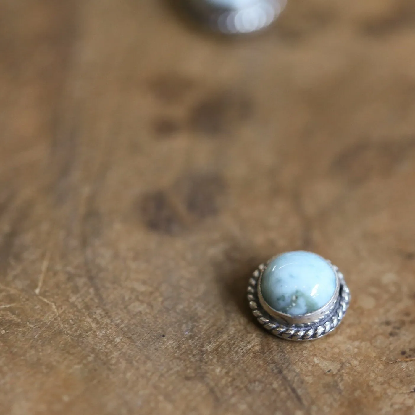 Larimar traditional Posts - Larimar Studs - Dominican Larimar Earrings - Sterling Silver Posts