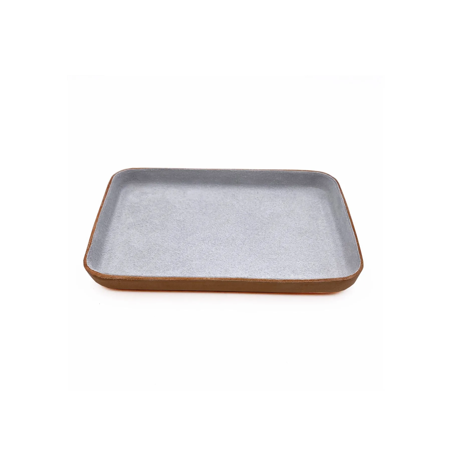 Leather Jewelry Tray, Medium Light Grey