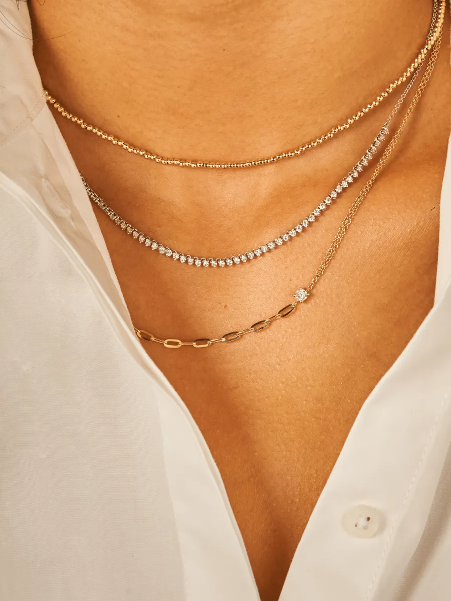 LeMel Diamond Tennis Chain Necklace 14K