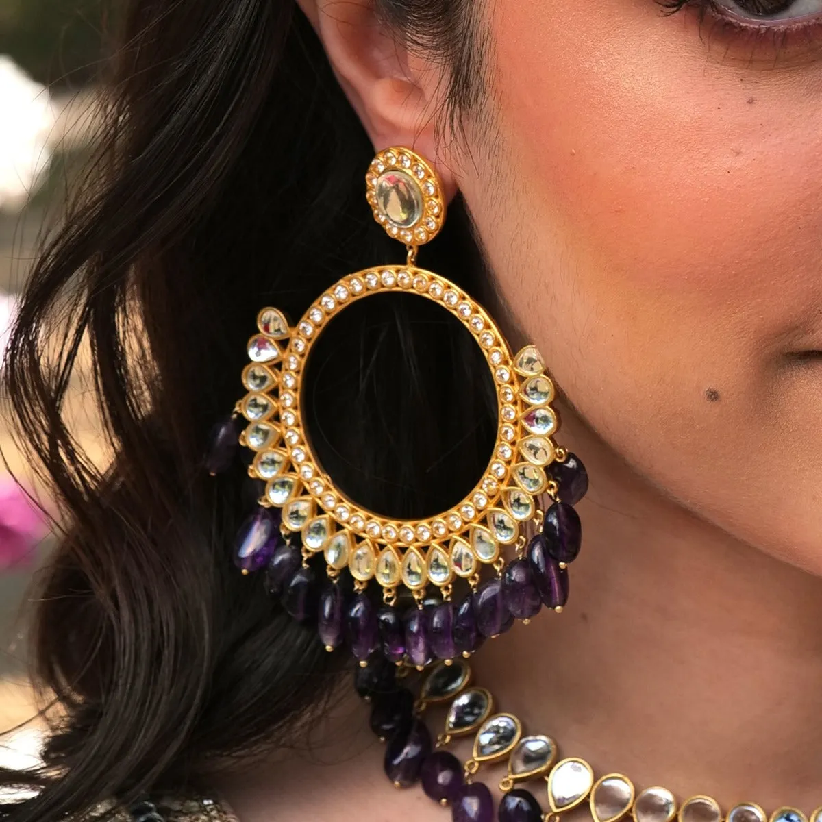 Mehfil Earrings - Amethyst