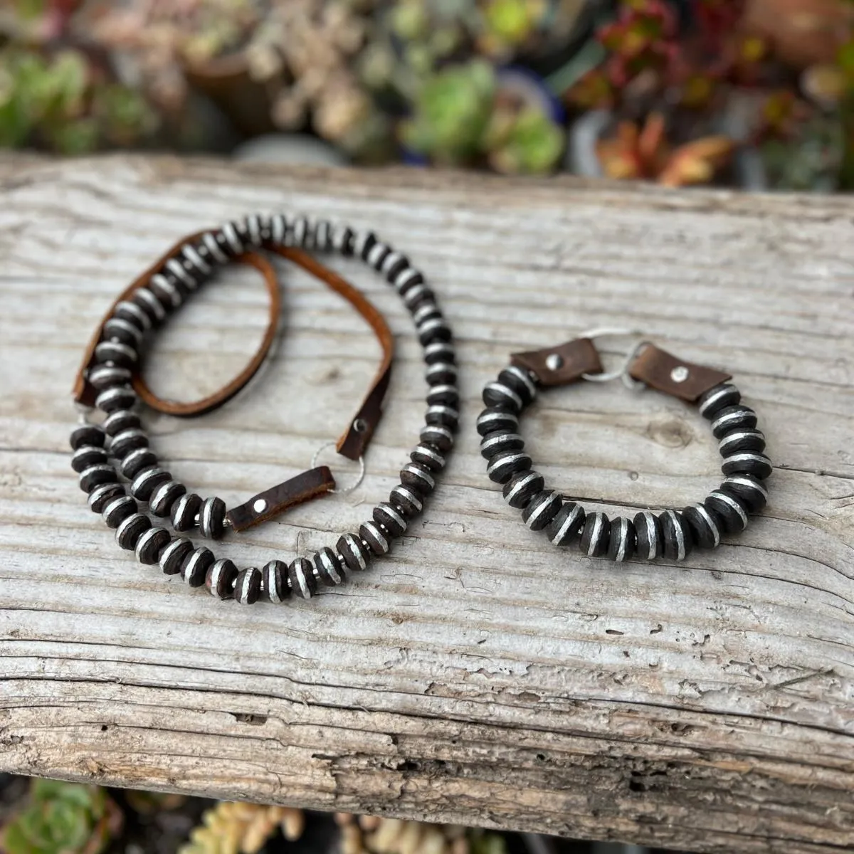 Mental Harmony: Ebony Wood Jewelry Set