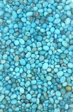 Nacozari (Mex) Turquoise Rounded Small Tumbled Nuggets for Inlay (pkg of 28 grams)