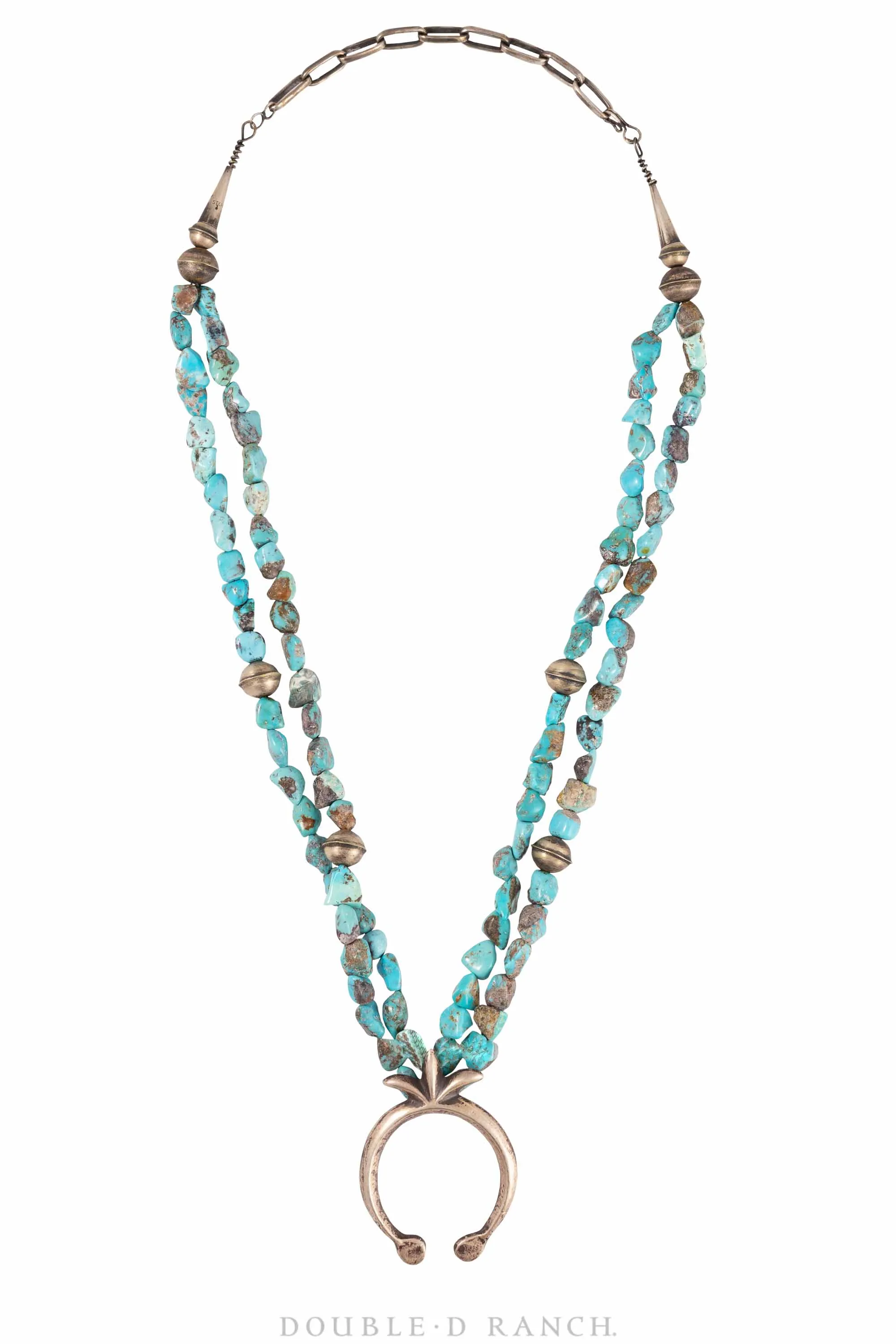 Necklace, Natural Stone, Turquoise with Sterling Naja, Hallmark, Contemporary, 1517