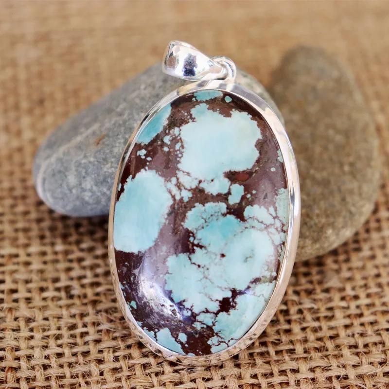 Neela Oval Bohemian Turquoise Pendant