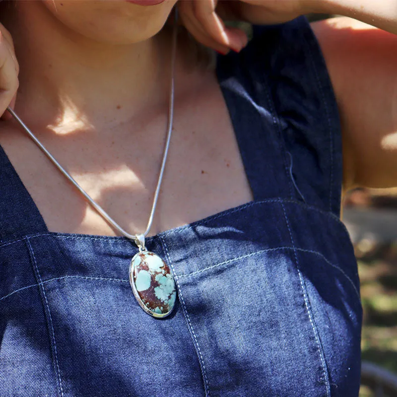 Neela Oval Bohemian Turquoise Pendant