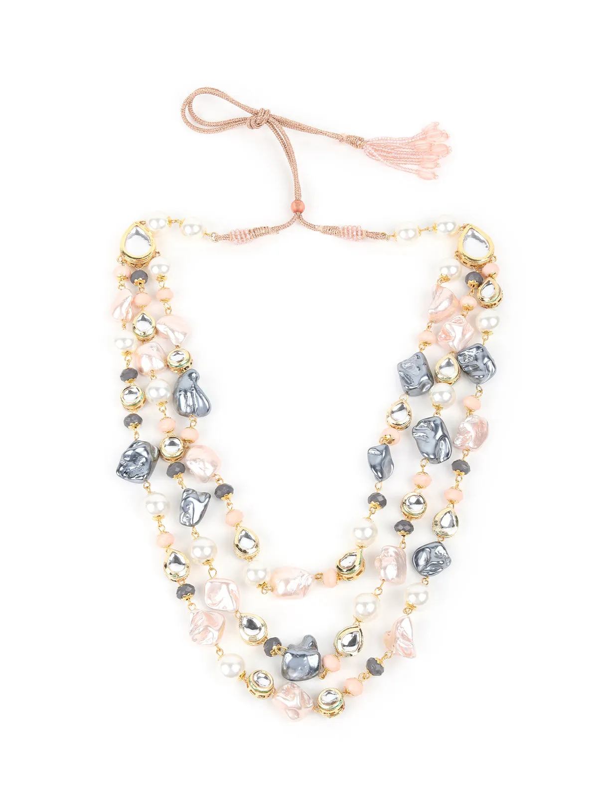 Odette Multicolor Layered Long Neckpiece For Women