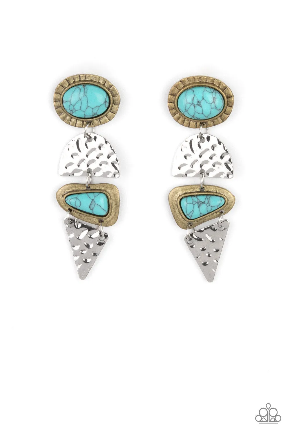 Paparazzi Earthy Extravagance - Multi Post Style Earring