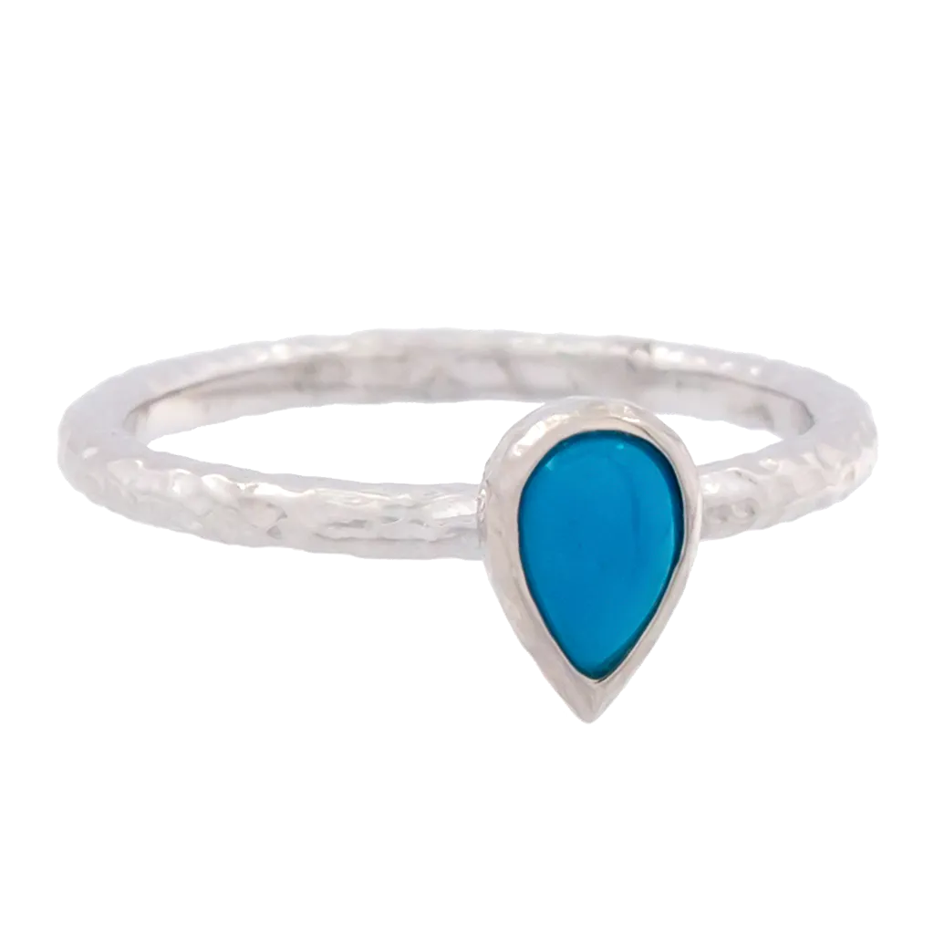 Pear Turquoise Stacker Ring