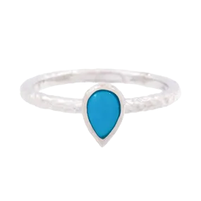 Pear Turquoise Stacker Ring