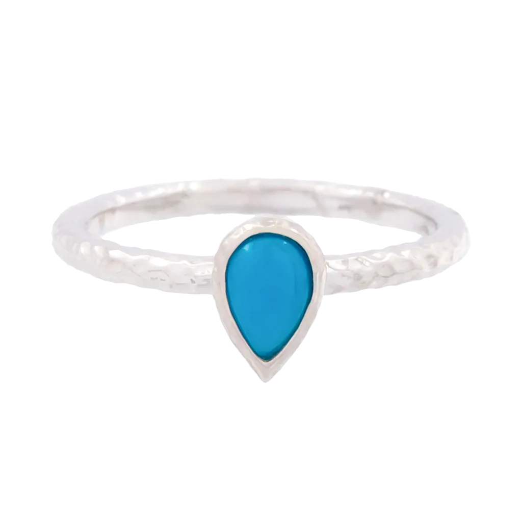 Pear Turquoise Stacker Ring