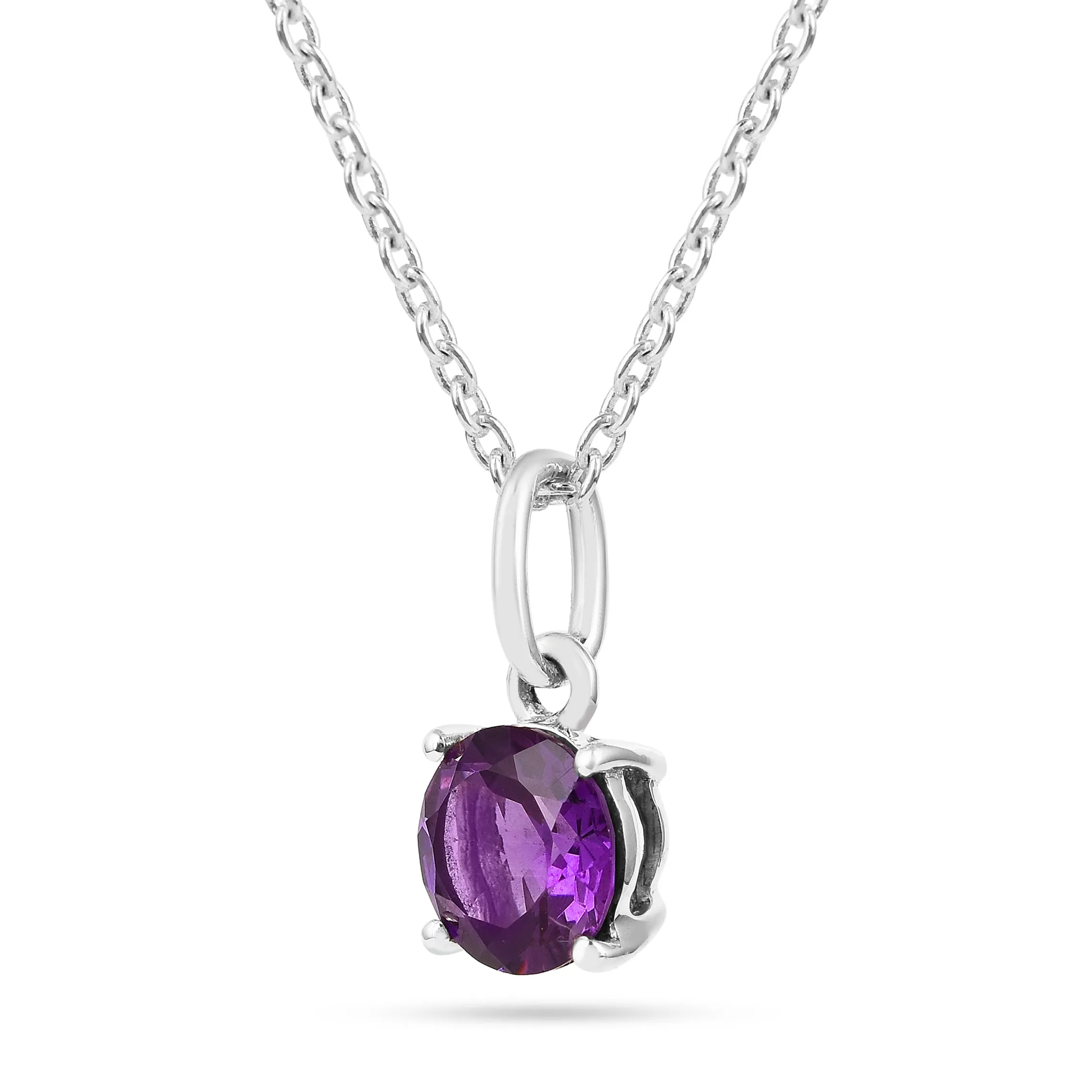 Purple Solitaire Amethyst Jewelry Set