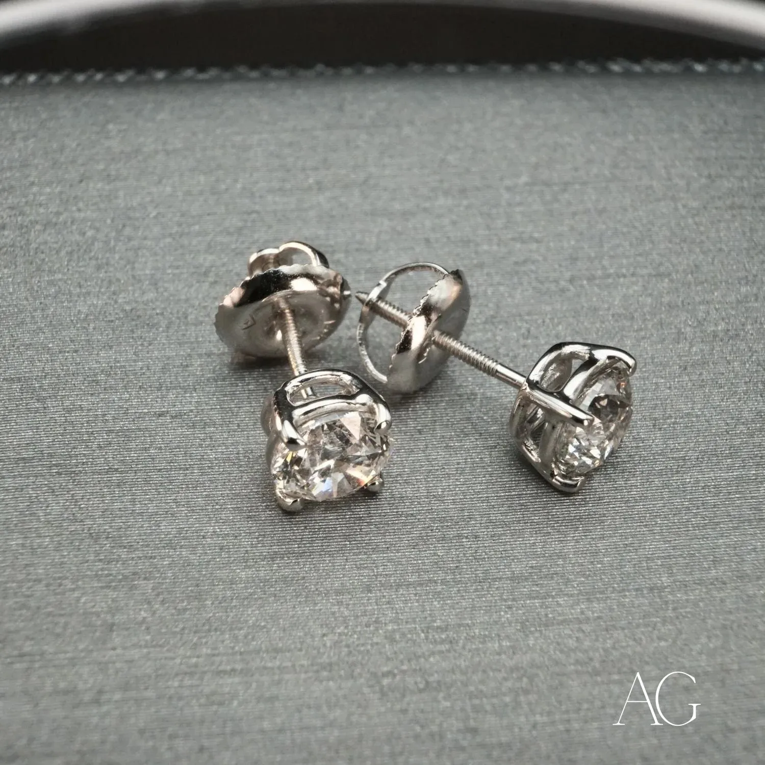 Radiant 18k White Gold Diamond Earrings