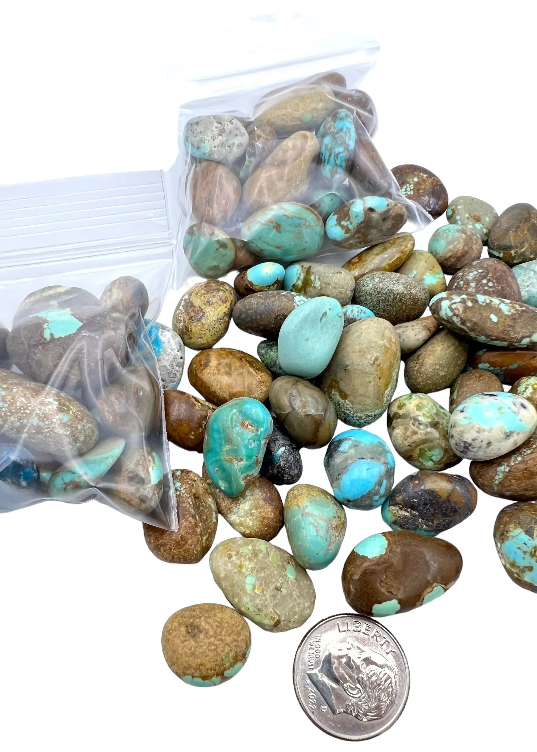 RARE Number 8 Turquoise BIG 10-22mm Tumbled Nuggets, Undrilled (pkg of 28 grams)