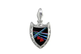 Red Moon Shield Pendant by David Rosales