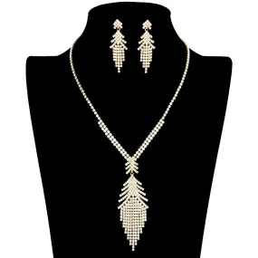 Rhinestone Pave Fringe Jewelry Set