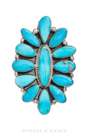 Ring, Cluster, Turquoise, Hallmark, Contemporary, 1070