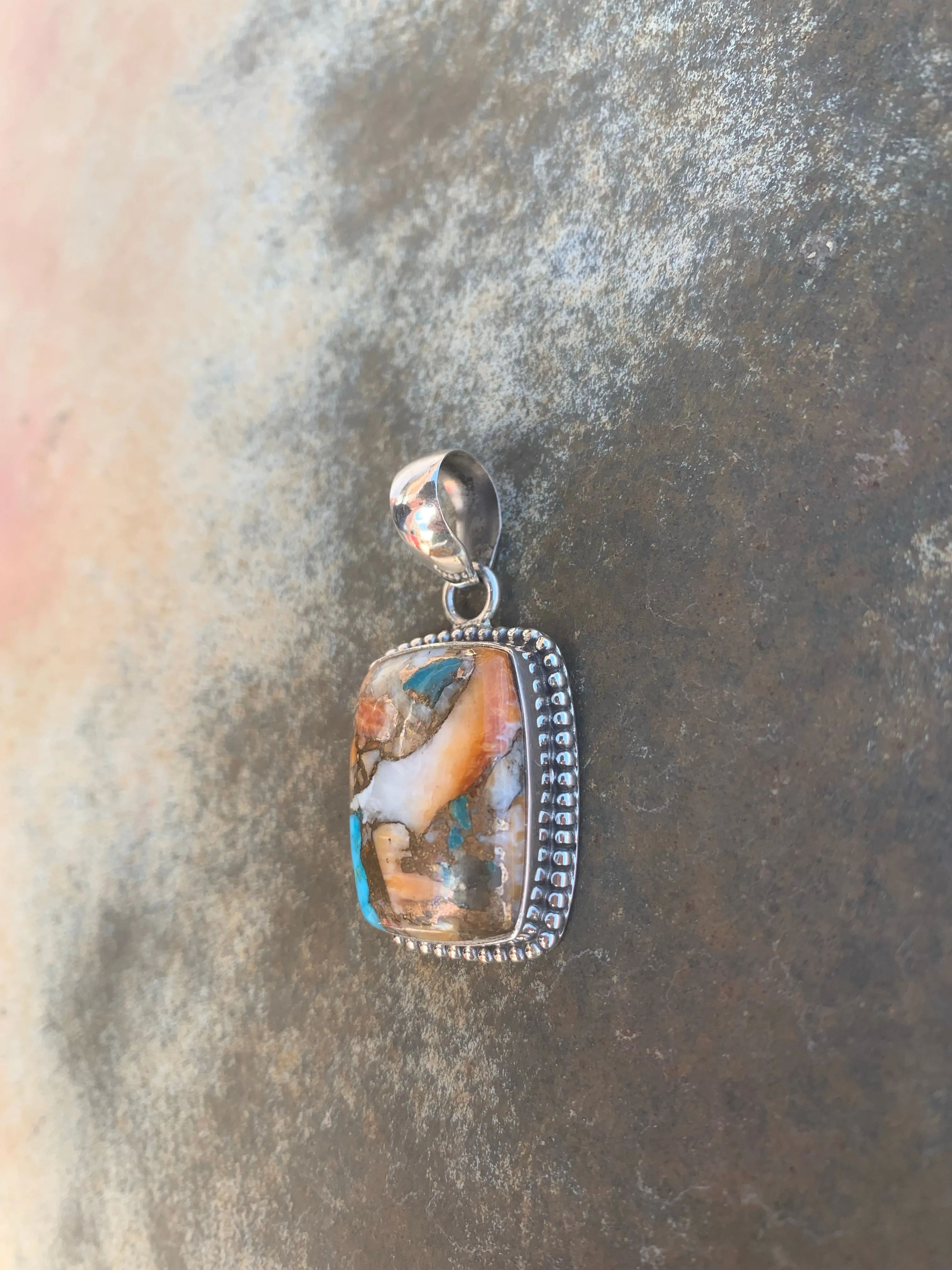 Spiny Oyster & Turquoise Pendant