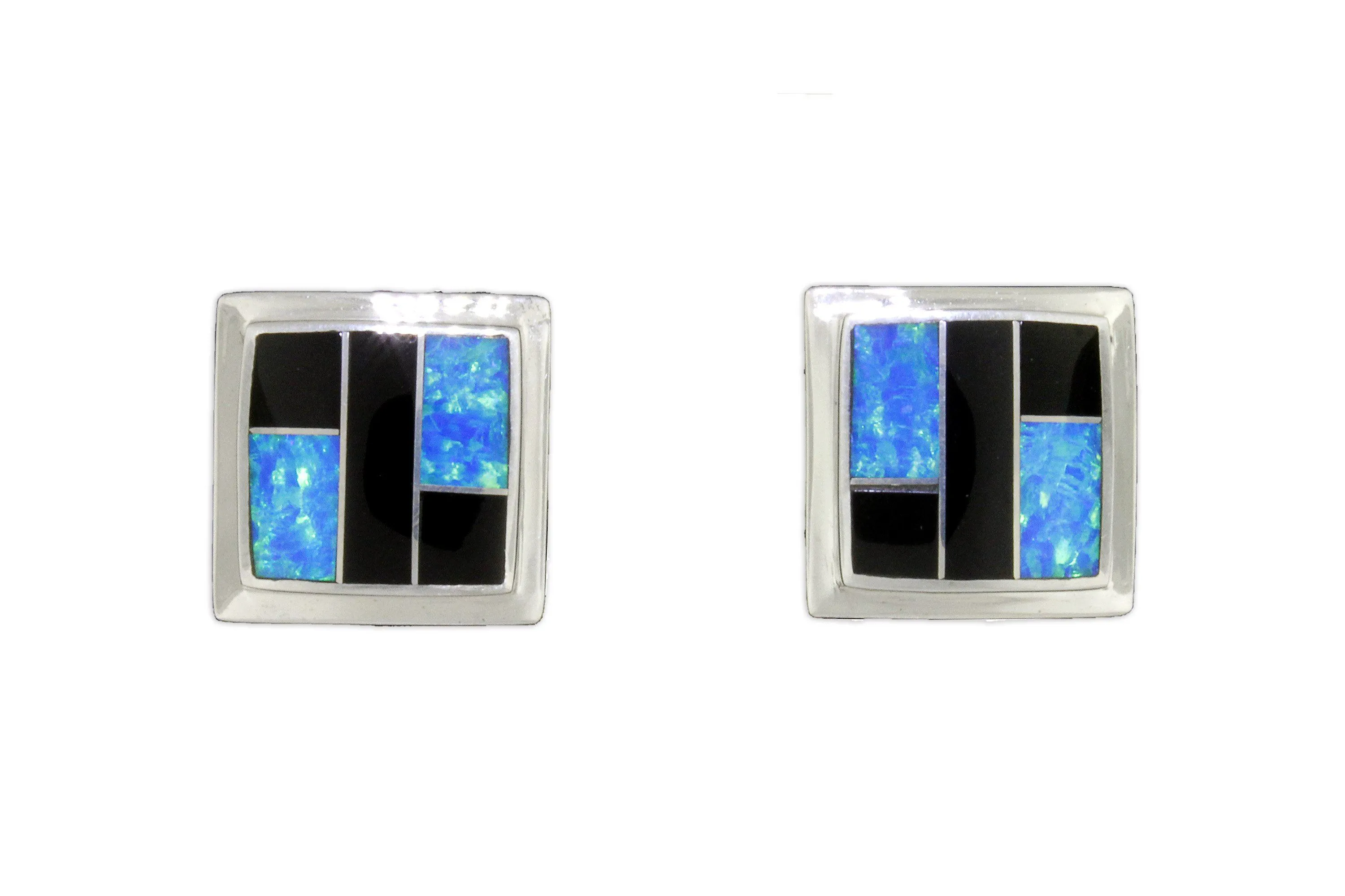 Square Black Beauty Earrings by David Rosales