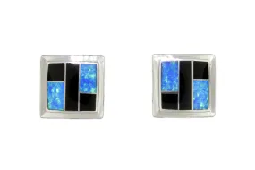 Square Black Beauty Earrings by David Rosales